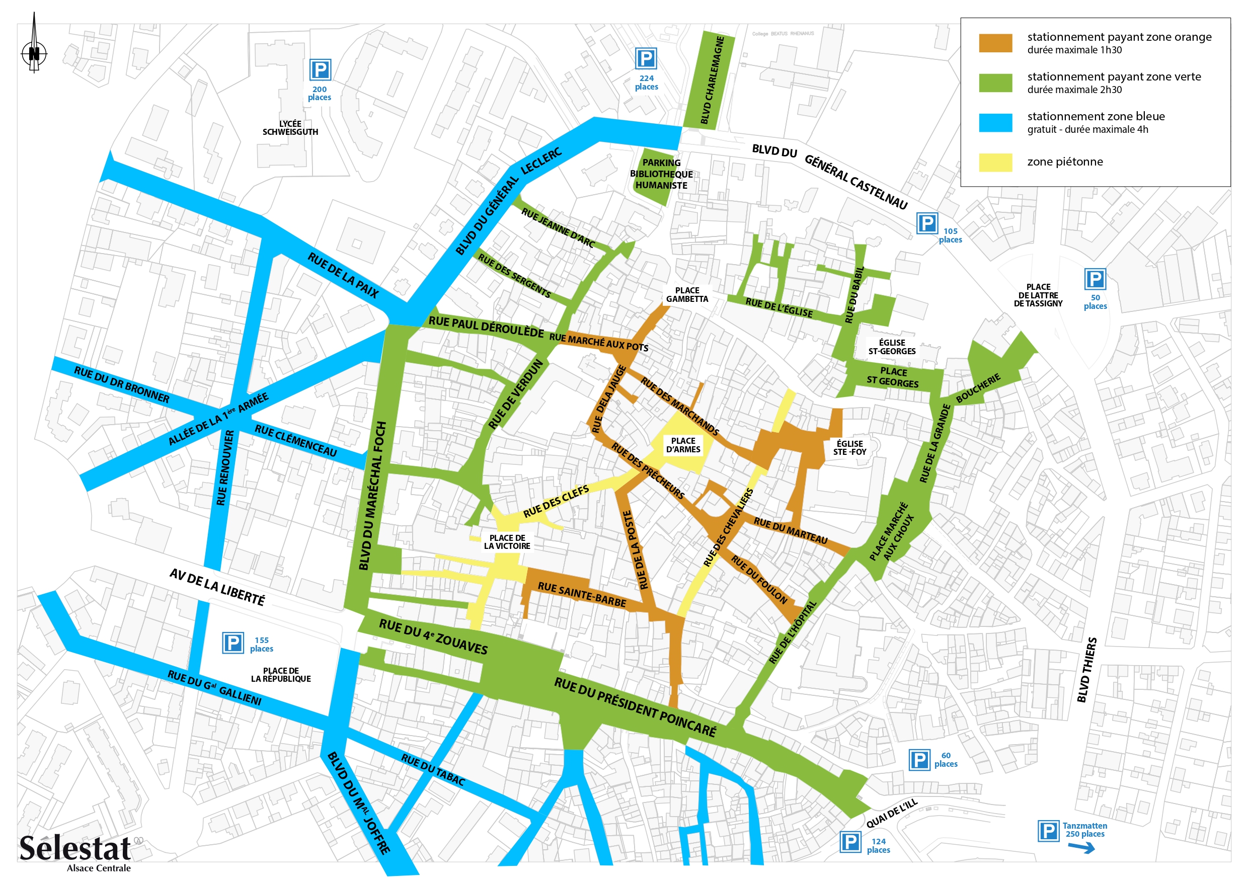 Stationnement : horodateurs et zones bleues - Saint-Grégoire